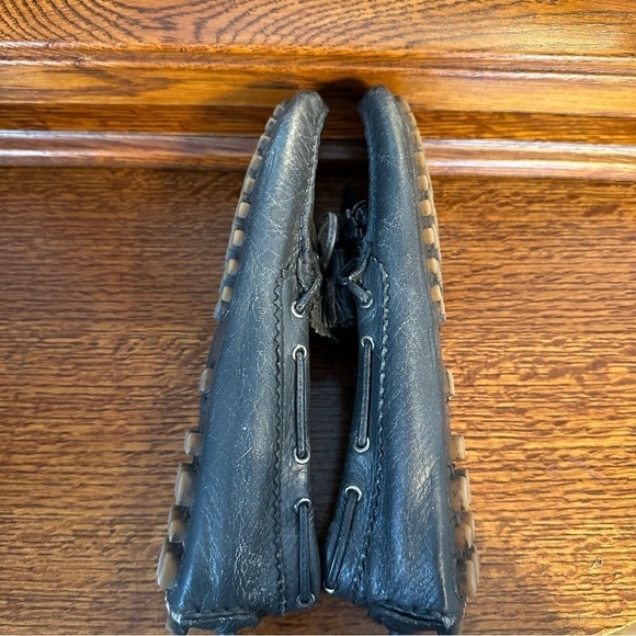 Coach Nadia Driving Loafers w/ Tassels Silver Gray Leather Boat Shoes Size 7B - Picture 3 of 9